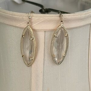 Kendra Scott Luna Gold and Clear Dangle Earrings